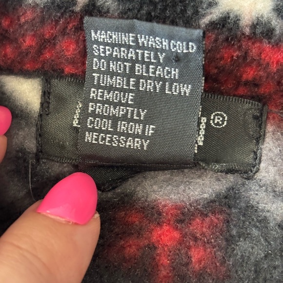 Y2K Womens 1/4 Zip Fleece Sweater Heavyweight Black Reindeer Print Size 2X - Picture 11 of 11